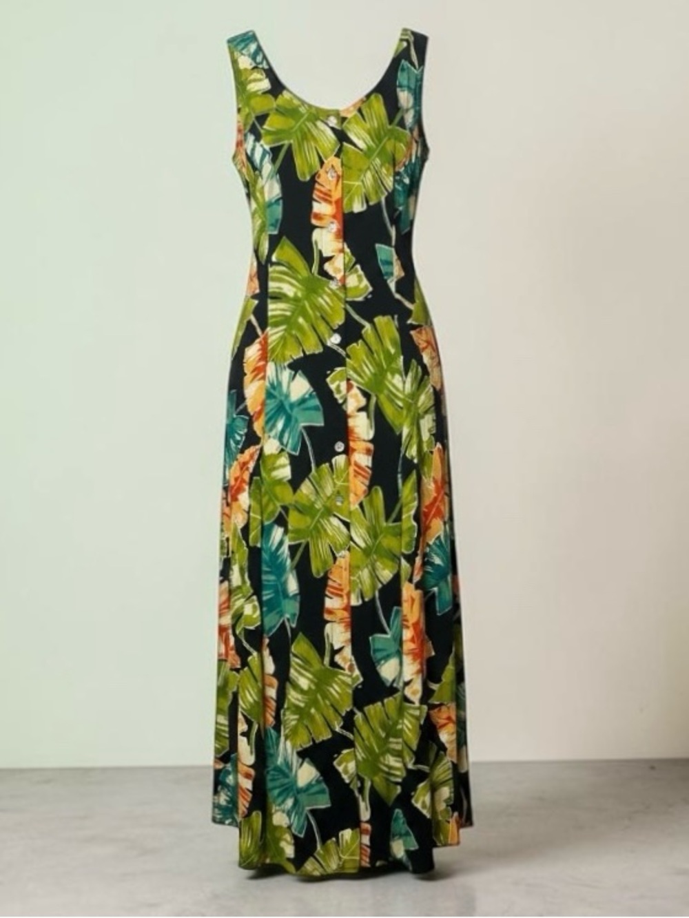 Maxi Dress - Black & Green